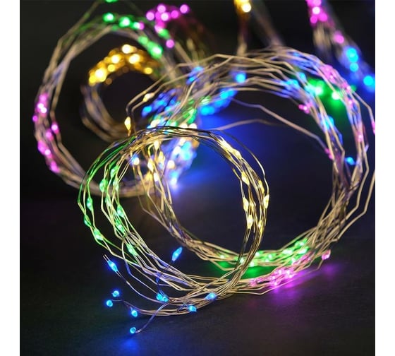 Занавес Luazon 2.8х3 м, USB, роса, на крючках для штор, с пультом, LED-300-5V, мульти 4814715