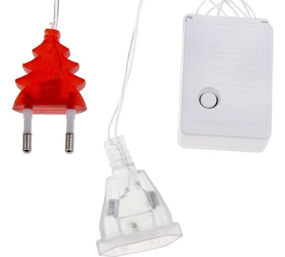 Занавес Luazon ECO IP20, УМС вилка, 1.5х1 м, Н.С. LED-180-220V, 8 режимов, красный 1080455