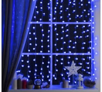 Занавес Luazon DECOR Ежики IP20, УМС вилка, 2х1.5 м, Н.С. LED-360-220V, 8 режимов, синий 2361725