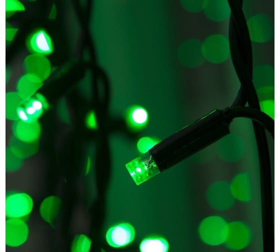 Уличная гирлянда Luazon Занавес УМС, 2х3 м, каучук Н.Т, LED-760-220V, шнур питания Н.Т, зеленый 2332857
