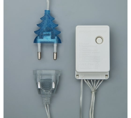 Занавес Luazon ECO IP20, УМС вилка, 1.5х1 м, Н.С. LED-180-220V, 8 режимов, синий 1080454