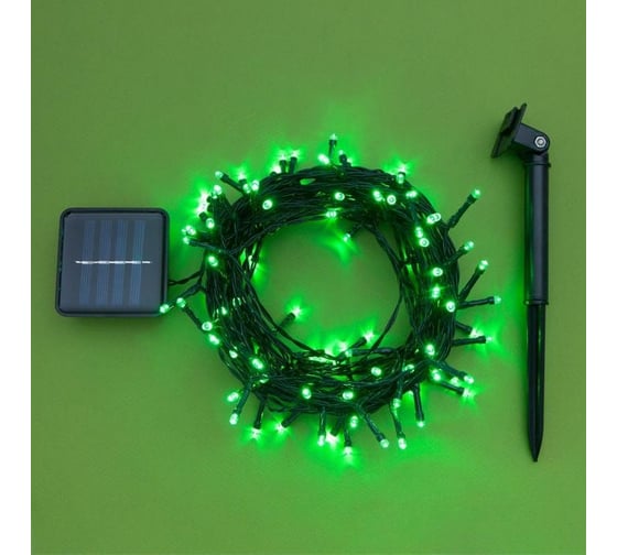 Гирлянда-нить Luazon ECO, IP44, 10 м, Н.Т. LED-100-1.2V, 2 режима, зеленый  4137007 1