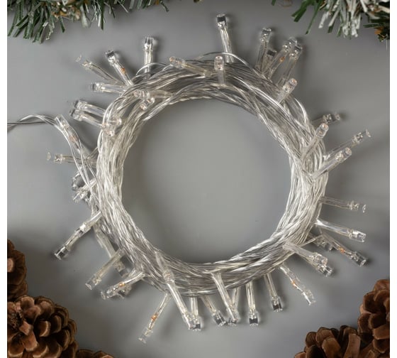 Гирлянда-нить Luazon ECO, IP20, 5 м, Н.С. LED-50-220V, 8 режимов, фиолетовый 3556759
