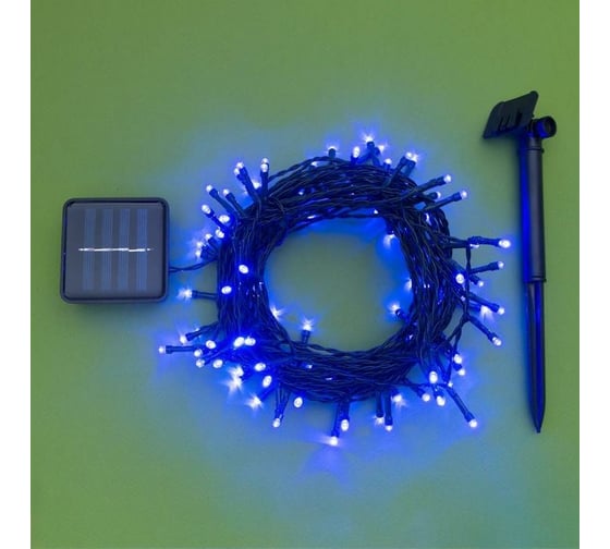 Гирлянда-нить Luazon ECO, IP44, 10 м, Н.Т. LED-100-1.2V, 2 режима, синий 4137006