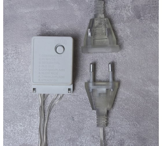 Занавес Luazon DECOR Капли IP20, УМС вилка, 2.5х0.65 м, Н.С. LED-50-220V, 8 режимов, теплый белый 3612412