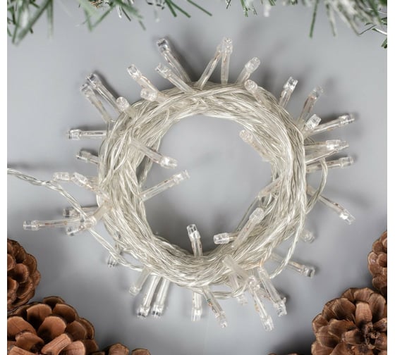 Гирлянда-нить Luazon ECO, IP20, 5 м, Н.С. LED-50-220V, 8 режимов, мультиколор 3556755