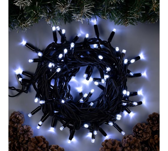 Гирлянда-нить Luazon PRO, IP65, УМС, 10 м, Н.Т. 3W LED-100-220V, белый 3584103