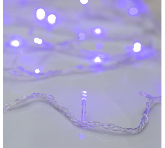 Гирлянда-нить Luazon ECO, IP20, 10 м, Н.С. LED-100-220V, 8 режимов, фиолетовый 3556783