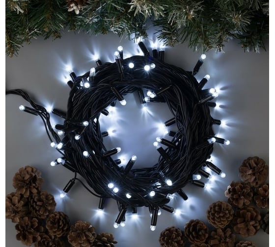 Гирлянда-нить Luazon PRO, IP65, УМС, 10 м, Н.Т. 3W LED-100-220V, белый 3584117 1