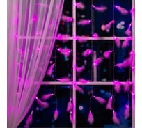 Занавес Luazon DECOR Перья, 3х1.4м, Н.С. LED-80-220V, 8 режимов, розовый 6929897