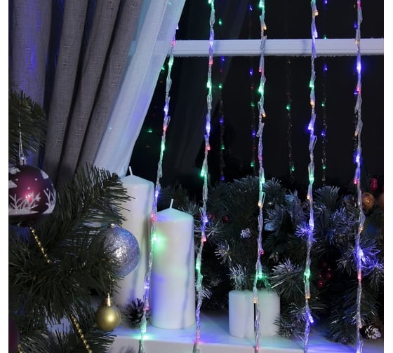 Водопад Luazon 2х3 м, Н.С. LED-800-220V, контроллер 32 режима, мульти 3584292