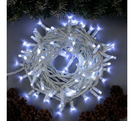 Гирлянда-нить Luazon PRO, IP65, УМС, 10 м, Н.Б. 3W LED-100-220V, белый 3584096