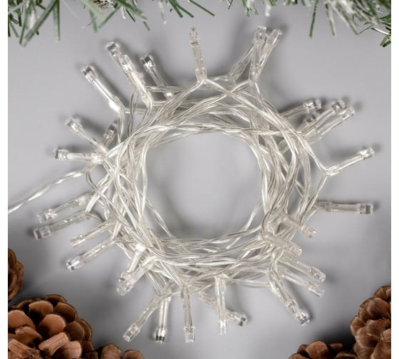 Гирлянда-нить Luazon ECO, IP20, 2 м, Н.С. LED-20-4.5 V, ААх3, 2 режима, фиолетовый 806820