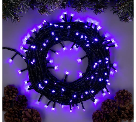 Гирлянда-нить Luazon ECO, IP20, 20 м, Н.Т. LED-200-220V, 8 режимов, фиолетовый 3556815 1