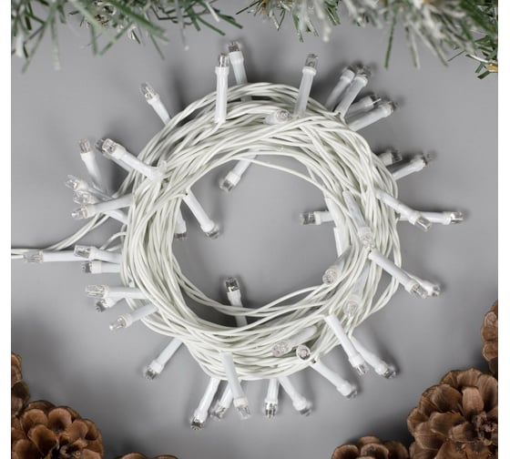Гирлянда-нить Luazon ECO, IP20, 5 м, Н.Б. LED-50-220V, 8 режимов, желтый 3556776