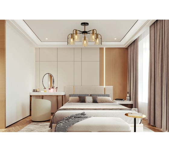 Потолочный светильник Escada E14x40W, Black/Gold 671/5P
