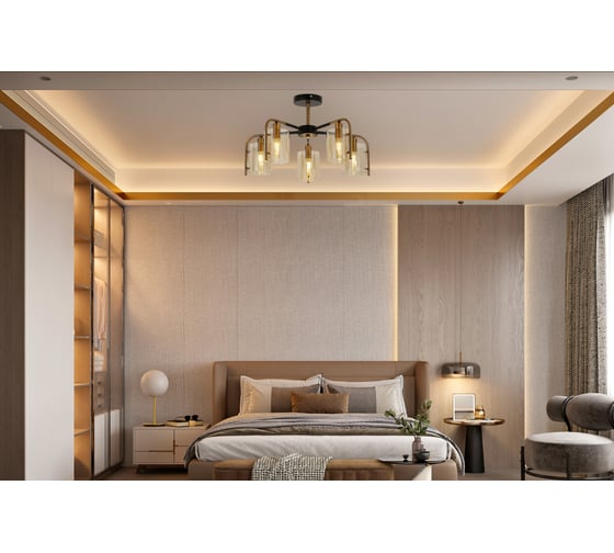 Потолочный светильник Escada E14x40W, Black/Gold 671/5P