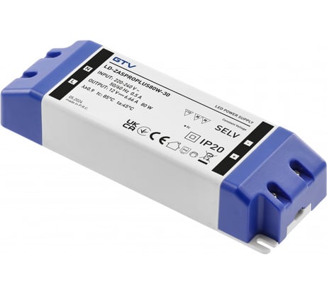 Блок питания для светодиодов GTV LED PRO+ 220/12V 80W IP 20 LD-ZASPROPLUS80W-30