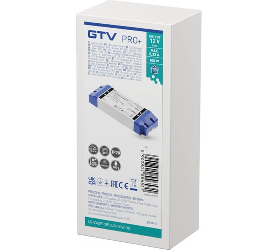 Блок питания для светодиодов GTV LED PRO+ 220/12V 100W IP 20 LD-ZASPROPLUS100W-30