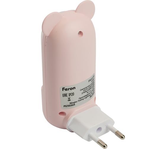 Светильник-ночник FERON Мишка 8LED 2700K/6500K 0,8W 220V розовый, FN1172 52061