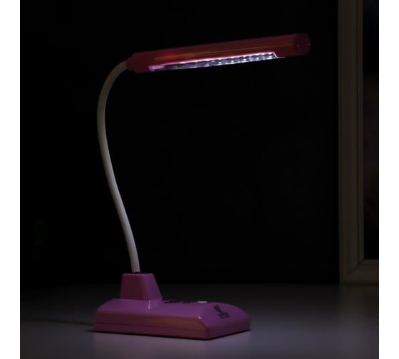 Настольная лампа RISALUX 16291/1PK 16хLED, 2Вт, 2 режима, USB, АКБ, розовый, 9х12х46 см 5375875