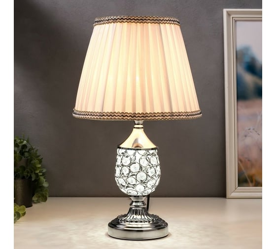 Настольная лампа RISALUX 16433/1SL, Е27, 40Вт, серебро, 25х25х41 см 5469672