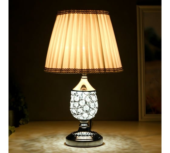 Настольная лампа RISALUX 16433/1SL, Е27, 40Вт, серебро, 25х25х41 см 5469672