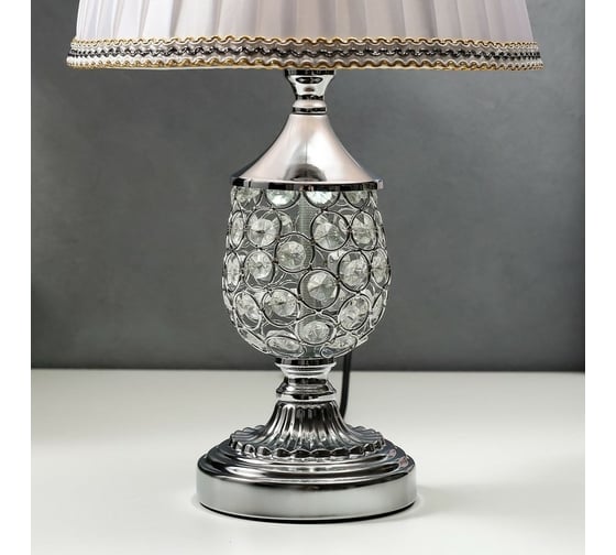 Настольная лампа RISALUX 16433/1SL, Е27, 40Вт, серебро, 25х25х41 см 5469672