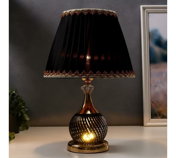 Настольная лампа RISALUX 16434/1BK, Е27, 40Вт, черно-золотой, 27,5х27,5х42 см 5469674