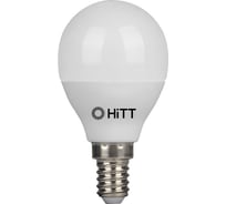Светодиодная лампа HiTT 11Вт, 850 Лм, 3000К, цоколь E14, IC драйвер, колба шарик, PL-G45-11-230 7010061