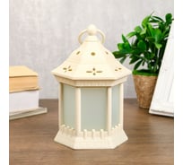 Ночник с эффектом огня "Фонарь и пламя" RISALUX 12хLED белый 14х14х24 см. 4304049