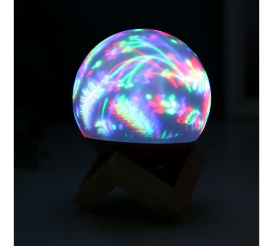 Ночник "Колоски" RISALUX LED USB RGB 9,5х9,5х12,5 см 5478565