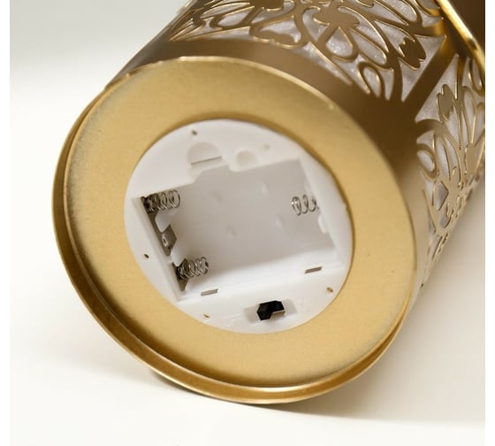 Ночник "Меандр" RISALUX LED от батареек 3хААА золото 10,5х10,5х22,5 см 5184382