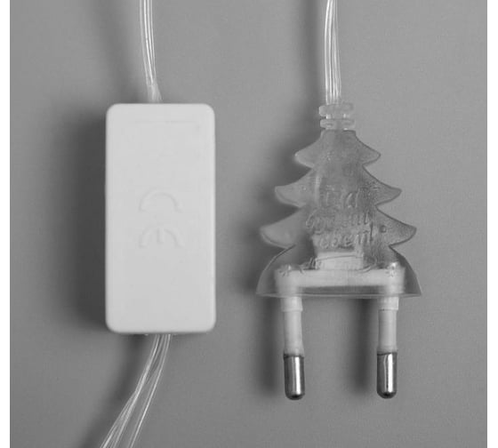 Гирлянда-нить Luazon DCR, 2 м, снежинка матовая 16х16 см, IP20, Н.С, LED-36-220V, теплый белый 5148897