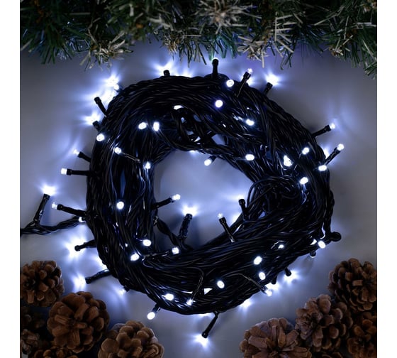 Гирлянда-нить Luazon SPEC, IP44, УМС, 10 м, Н.Т. 3W LED-100-220V, мерцание, белый 3584088 1