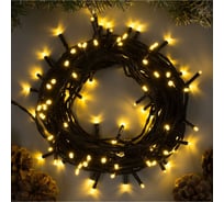 Гирлянда-нить Luazon SPEC, IP44, 10 м, Н.Т. УМС-2W, LED-100-24В, без БП, фиксинг, теплый белый 5167167
