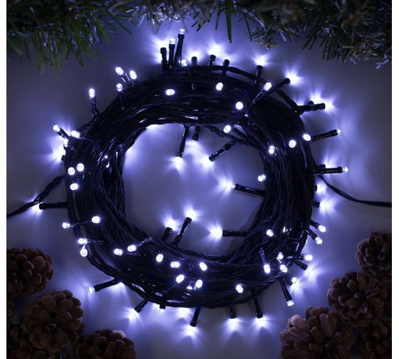 Гирлянда-нить Luazon SPEC, IP44, 10 м, Н.Т. УМС-2W, LED-100-24В, без БП, 8 режимов, белый 5167145