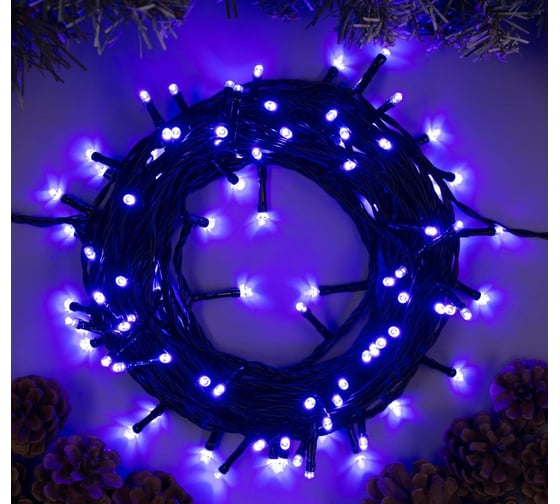 Гирлянда-нить Luazon SPEC, IP44, 10 м, Н.Т. УМС-2W, LED-100-24В, без БП, 8 режимов, фиолетовый 5167148 1