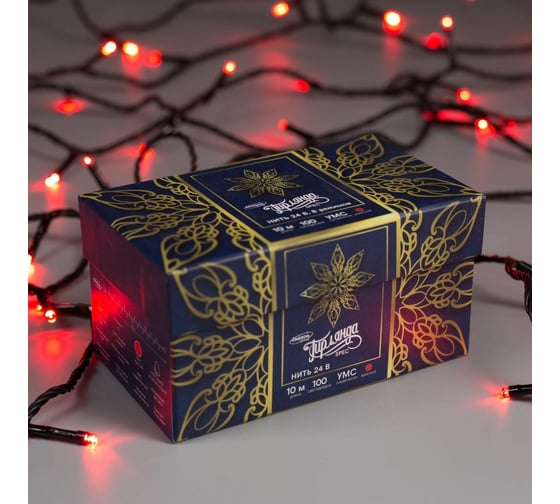 Гирлянда-нить Luazon SPEC, IP44, 10 м, Н.Т. УМС-2W, LED-100-24В, без БП, фиксинг, красный 5167171