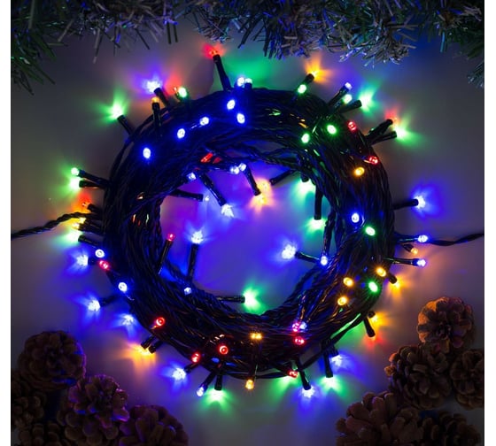 Гирлянда-нить Luazon SPEC, IP44, 10 м, Н.Т. УМС-2W, LED-100-24В, без БП, 8 режимов, мультиколор 5167144