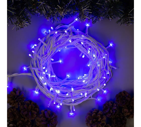 Гирлянда-нить Luazon SPEC, IP44, УМС, 10 м, Н.Б. 3W LED-100-220V, синий 1080033 1