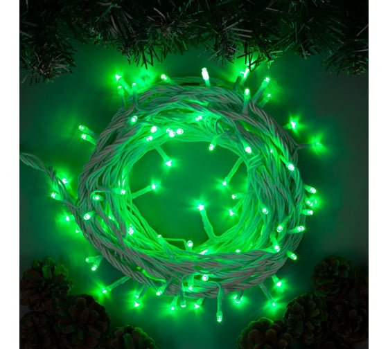 Гирлянда-нить Luazon SPEC, IP44, УМС, 10 м, Н.Б. 3W LED-100-220V, зеленый 1080035