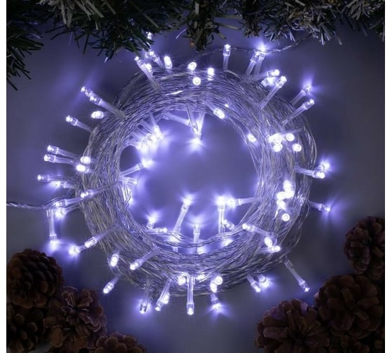 Гирлянда-нить Luazon SPEC, IP44, 10 м, Н.С. УМС-2W, LED-100-24В, без БП, фиксинг, белый 5167181