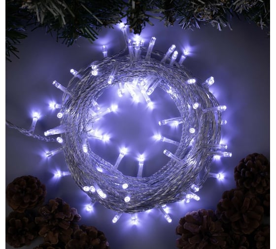 Гирлянда-нить Luazon SPEC, IP44, 10 м, Н.С. УМС-2W, LED-100-24В, без БП, 8 режимов, белый 5167159