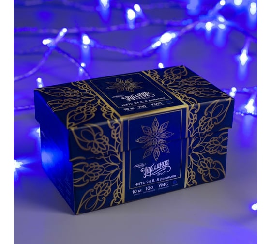 Гирлянда-нить Luazon SPEC, IP44, 10 м, Н.С. УМС-2W, LED-100-24В, без БП, 8 режимов, синий 5167161