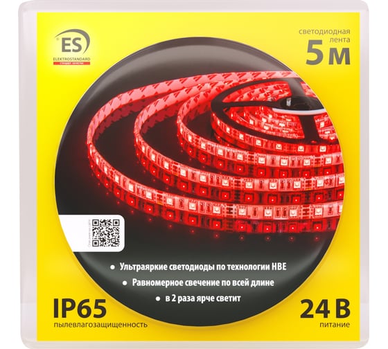 Светодиодная лента Elektrostandard 5050 24V 60Led 14.4W IP65 красный a052974