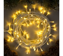 Гирлянда-нить Luazon SPEC, IP44, 10 м, Н.Б. УМС-2W, LED-100-24В, без БП, 8 режимов, теплый белый 5167153