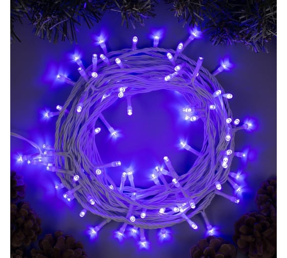 Гирлянда-нить Luazon SPEC, IP44, 10 м, Н.Б. УМС-2W, LED-100-24В, без БП, 8 режимов, фиолетовый 5167155 1