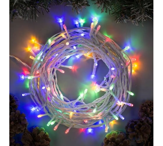 Гирлянда-нить Luazon SPEC, IP44, 10 м, Н.Б. УМС-2W, LED-100-24В, без БП, 8 режимов, мультиколор 5167151