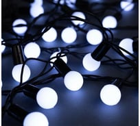 Гирлянда-нить Luazon DCR, IP44, шарики d 1.5 см, 10 м, Н.Т. LED-100-220V, 8 режимов, белый 671565